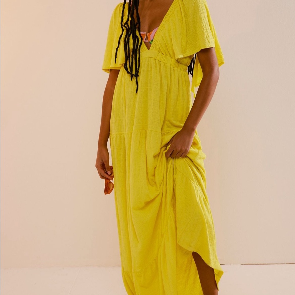Yellow Free People Maxi Dress